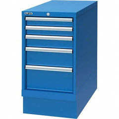 LISTA - 5 Drawer, 24 Compartment Bright Blue Steel Modular Storage Cabinet - Apex Tool & Supply