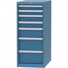 LISTA - 7 Drawer, 45 Compartment Bright Blue Steel Modular Storage Cabinet - Apex Tool & Supply