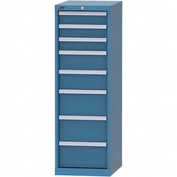 LISTA - 8 Drawer, 216 Compartment Bright Blue Steel Modular Storage Cabinet - Apex Tool & Supply
