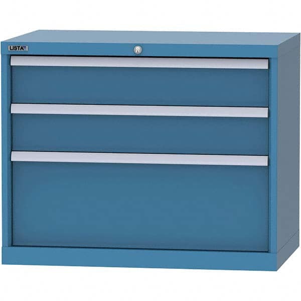 LISTA - 3 Drawer, 84 Compartment Bright Blue Steel Modular Storage Cabinet - Apex Tool & Supply