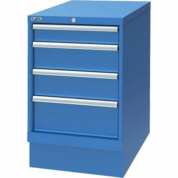 LISTA - 4 Drawer, 29 Compartment Bright Blue Steel Modular Storage Cabinet - Apex Tool & Supply