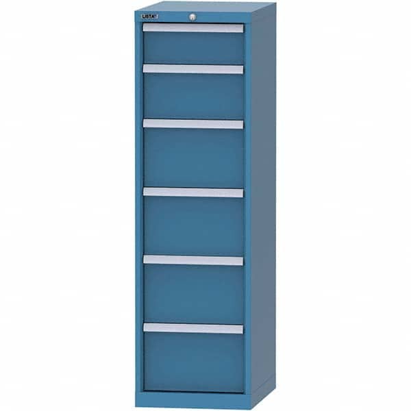 LISTA - 6 Drawer, 216 Compartment Bright Blue Steel Modular Storage Cabinet - Apex Tool & Supply