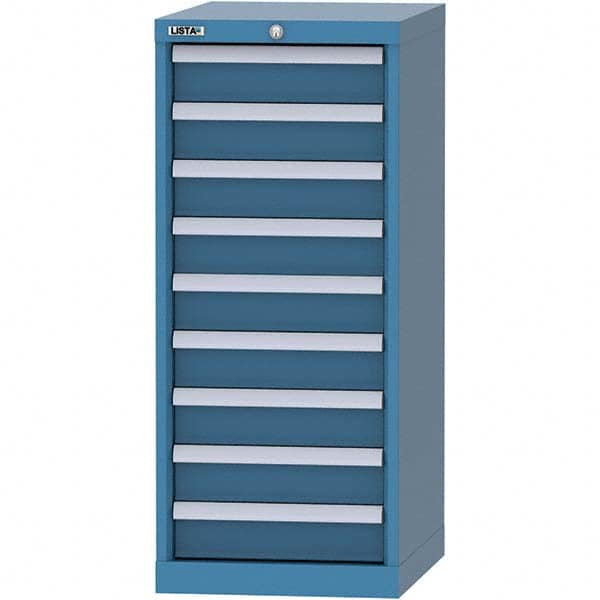 LISTA - 9 Drawer, 216 Compartment Bright Blue Steel Modular Storage Cabinet - Apex Tool & Supply
