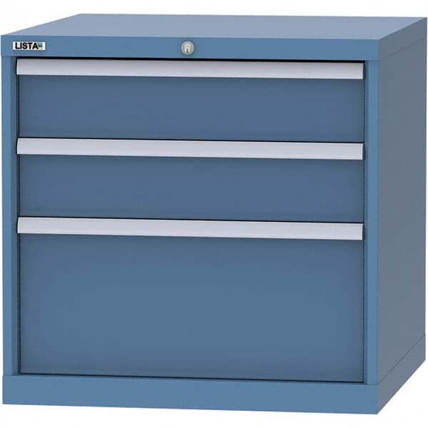 LISTA - 3 Drawer, 45 Compartment Bright Blue Steel Modular Storage Cabinet - Apex Tool & Supply