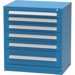 Vidmar - 6 Drawer, 45 Compartment Bright Blue Steel Modular Storage Cabinet - Apex Tool & Supply