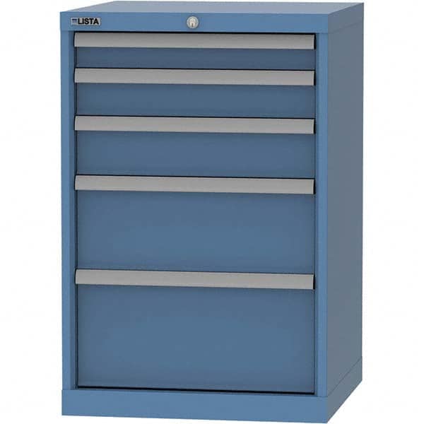 LISTA - 5 Drawer, 84 Compartment Bright Blue Steel Modular Storage Cabinet - Apex Tool & Supply