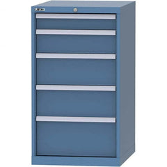 LISTA - 5 Drawer, 99 Compartment Bright Blue Steel Modular Storage Cabinet - Apex Tool & Supply
