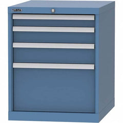 LISTA - 4 Drawer, 99 Compartment Bright Blue Steel Modular Storage Cabinet - Apex Tool & Supply