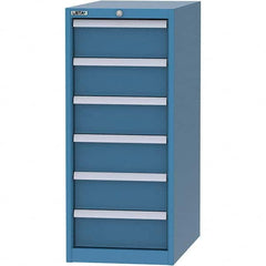 LISTA - 6 Drawer, 45 Compartment Bright Blue Steel Modular Storage Cabinet - Apex Tool & Supply