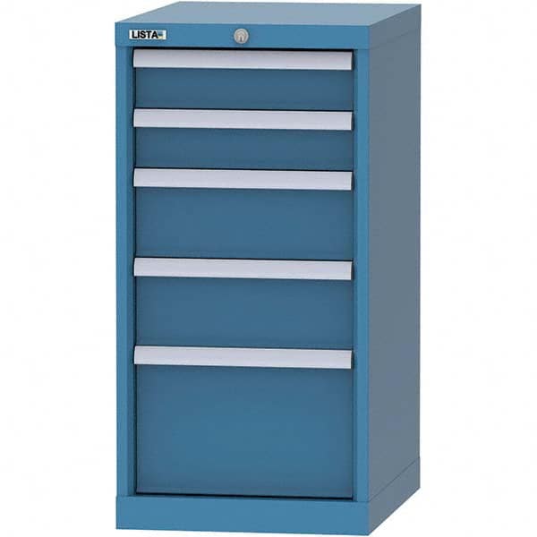 LISTA - 5 Drawer, 216 Compartment Bright Blue Steel Modular Storage Cabinet - Apex Tool & Supply