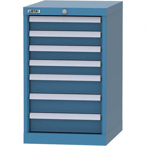 LISTA - 7 Drawer, 216 Compartment Bright Blue Steel Modular Storage Cabinet - Apex Tool & Supply