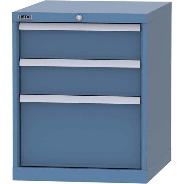 LISTA - 3 Drawer, 99 Compartment Bright Blue Steel Modular Storage Cabinet - Apex Tool & Supply
