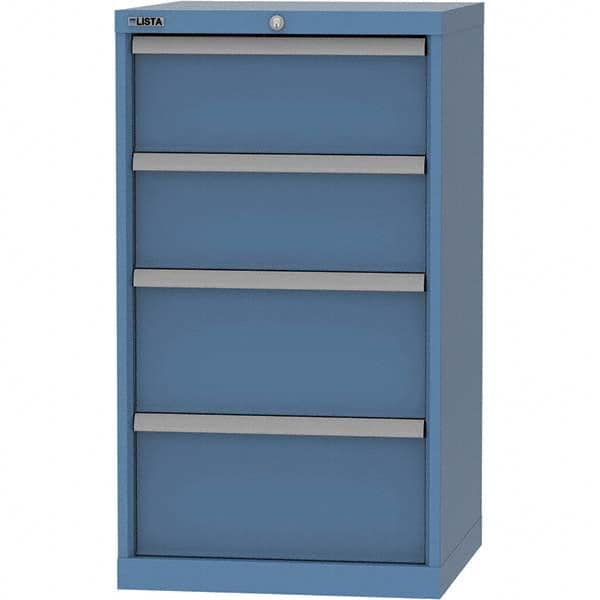 LISTA - 4 Drawer, 84 Compartment Bright Blue Steel Modular Storage Cabinet - Apex Tool & Supply