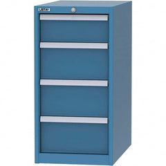 LISTA - 4 Drawer, 45 Compartment Bright Blue Steel Modular Storage Cabinet - Apex Tool & Supply