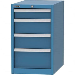 LISTA - 4 Drawer, 45 Compartment Bright Blue Steel Modular Storage Cabinet - Apex Tool & Supply