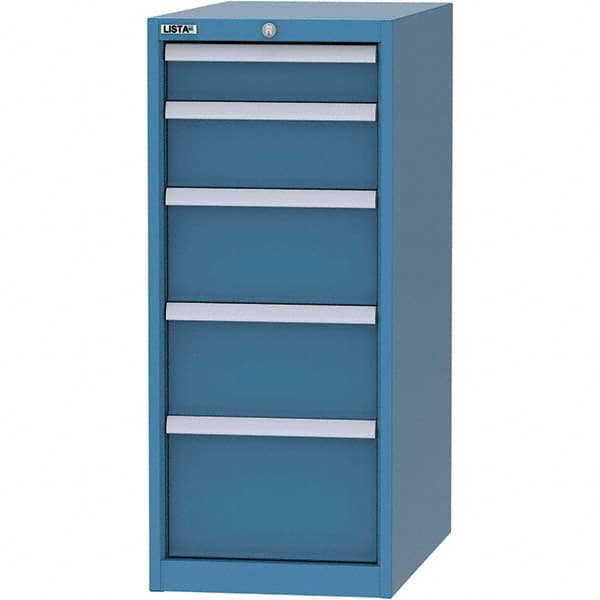 LISTA - 5 Drawer, 45 Compartment Bright Blue Steel Modular Storage Cabinet - Apex Tool & Supply