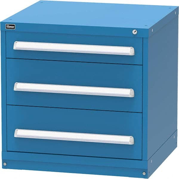 Vidmar - 3 Drawer Bright Blue Steel Modular Storage Cabinet - Apex Tool & Supply