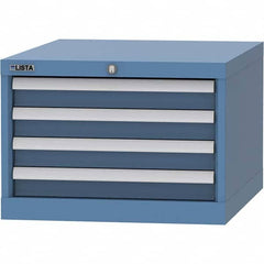 LISTA - 4 Drawer, 99 Compartment Bright Blue Steel Modular Storage Cabinet - Apex Tool & Supply