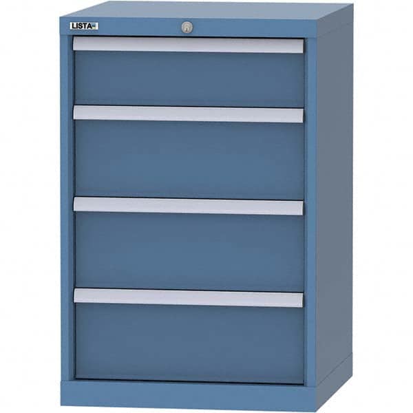 LISTA - 4 Drawer, 84 Compartment Bright Blue Steel Modular Storage Cabinet - Apex Tool & Supply