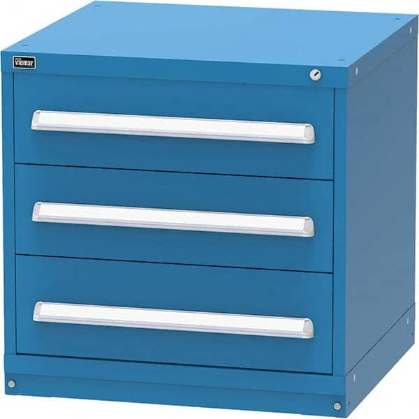 Vidmar - 3 Drawer Bright Blue Steel Modular Storage Cabinet - Apex Tool & Supply