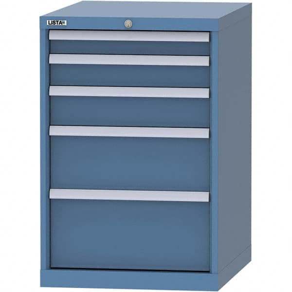 LISTA - 5 Drawer, 99 Compartment Bright Blue Steel Modular Storage Cabinet - Apex Tool & Supply