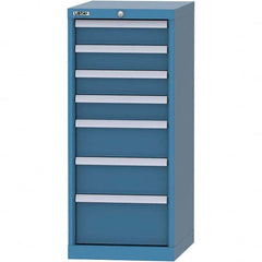 LISTA - 7 Drawer, 216 Compartment Bright Blue Steel Modular Storage Cabinet - Apex Tool & Supply