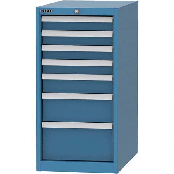 LISTA - 7 Drawer, 45 Compartment Bright Blue Steel Modular Storage Cabinet - Apex Tool & Supply