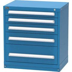 Vidmar - 5 Drawer, 45 Compartment Bright Blue Steel Modular Storage Cabinet - Apex Tool & Supply