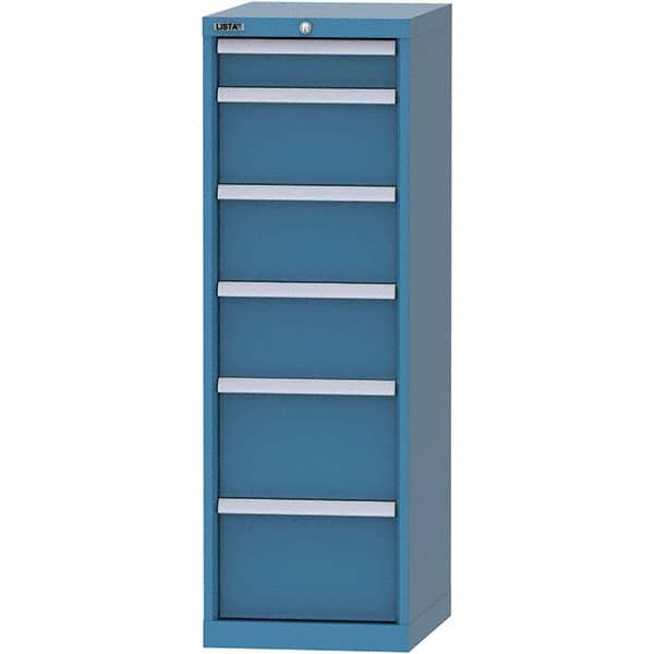 LISTA - 6 Drawer, 216 Compartment Bright Blue Steel Modular Storage Cabinet - Apex Tool & Supply