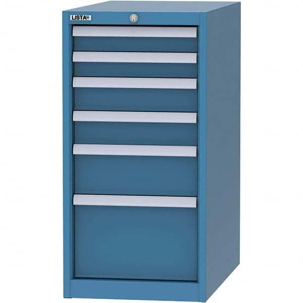 LISTA - 6 Drawer, 45 Compartment Bright Blue Steel Modular Storage Cabinet - Apex Tool & Supply