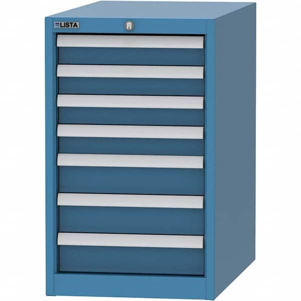 LISTA - 7 Drawer, 45 Compartment Bright Blue Steel Modular Storage Cabinet - Apex Tool & Supply