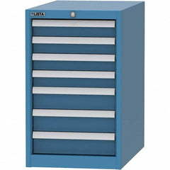 LISTA - 7 Drawer, 45 Compartment Bright Blue Steel Modular Storage Cabinet - Apex Tool & Supply