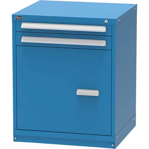 Vidmar - 2 Drawer Bright Blue Steel Modular Storage Cabinet - Apex Tool & Supply