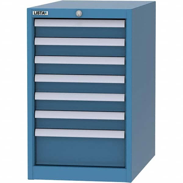 LISTA - 7 Drawer, 45 Compartment Bright Blue Steel Modular Storage Cabinet - Apex Tool & Supply