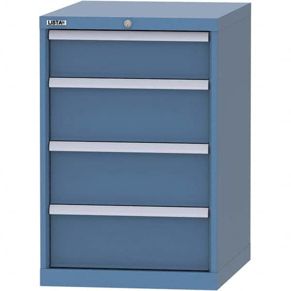LISTA - 4 Drawer, 99 Compartment Bright Blue Steel Modular Storage Cabinet - Apex Tool & Supply