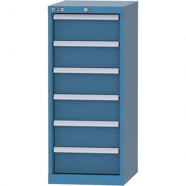 LISTA - 6 Drawer, 216 Compartment Bright Blue Steel Modular Storage Cabinet - Apex Tool & Supply