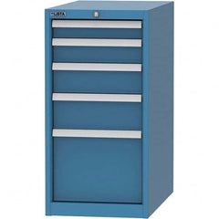 LISTA - 5 Drawer, 45 Compartment Bright Blue Steel Modular Storage Cabinet - Apex Tool & Supply