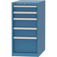 LISTA - 5 Drawer, 45 Compartment Bright Blue Steel Modular Storage Cabinet - Apex Tool & Supply