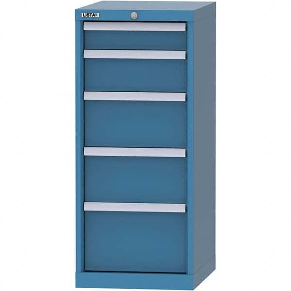 LISTA - 5 Drawer, 216 Compartment Bright Blue Steel Modular Storage Cabinet - Apex Tool & Supply