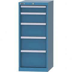 LISTA - 5 Drawer, 216 Compartment Bright Blue Steel Modular Storage Cabinet - Apex Tool & Supply