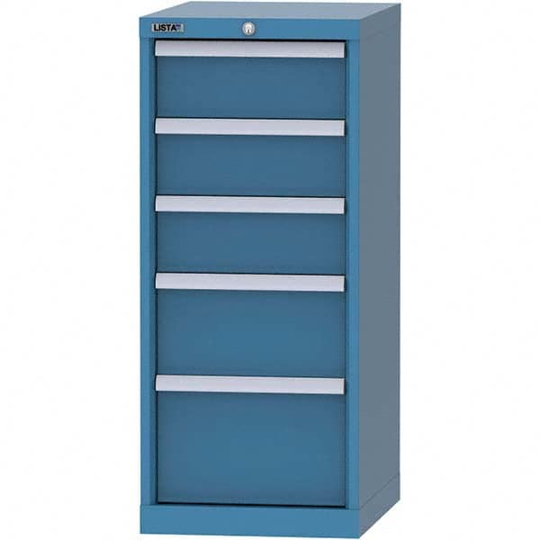 LISTA - 5 Drawer, 216 Compartment Bright Blue Steel Modular Storage Cabinet - Apex Tool & Supply