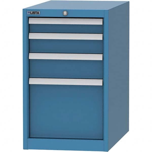 LISTA - 4 Drawer, 45 Compartment Bright Blue Steel Modular Storage Cabinet - Apex Tool & Supply
