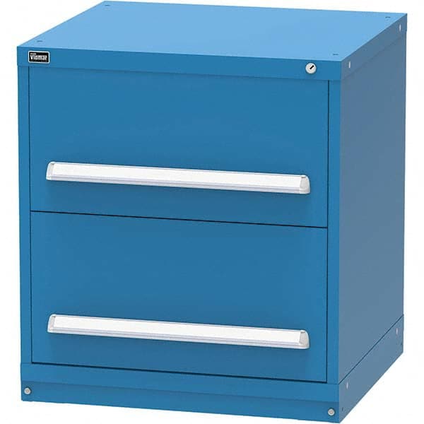 Vidmar - 2 Drawer, 344 Compartment Bright Blue Steel Modular Storage Cabinet - Apex Tool & Supply