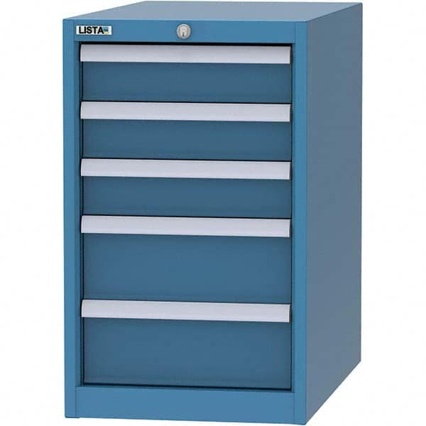 LISTA - 5 Drawer, 45 Compartment Bright Blue Steel Modular Storage Cabinet - Apex Tool & Supply