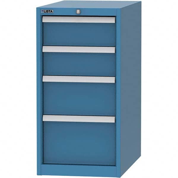 LISTA - 4 Drawer, 45 Compartment Bright Blue Steel Modular Storage Cabinet - Apex Tool & Supply