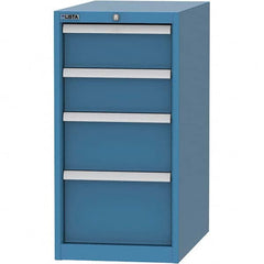 LISTA - 4 Drawer, 45 Compartment Bright Blue Steel Modular Storage Cabinet - Apex Tool & Supply