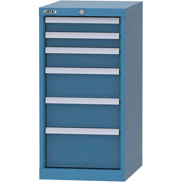 LISTA - 6 Drawer, 216 Compartment Bright Blue Steel Modular Storage Cabinet - Apex Tool & Supply