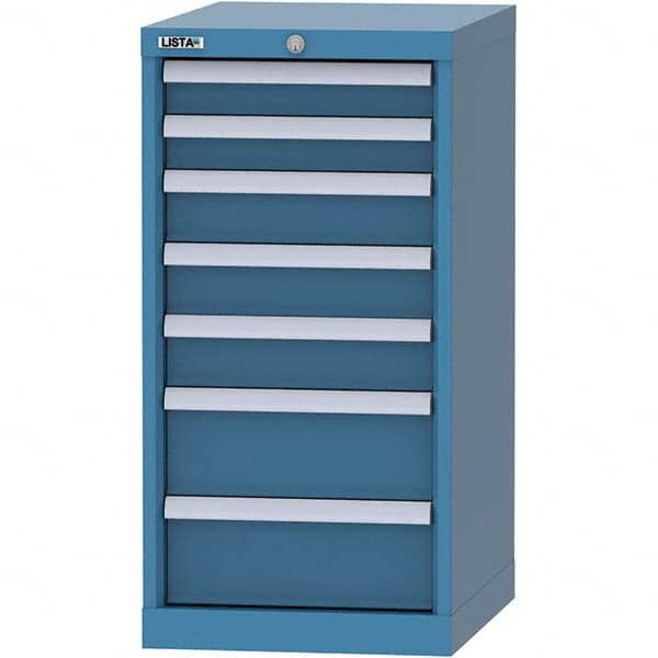 LISTA - 7 Drawer, 216 Compartment Bright Blue Steel Modular Storage Cabinet - Apex Tool & Supply