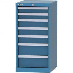 LISTA - 7 Drawer, 216 Compartment Bright Blue Steel Modular Storage Cabinet - Apex Tool & Supply