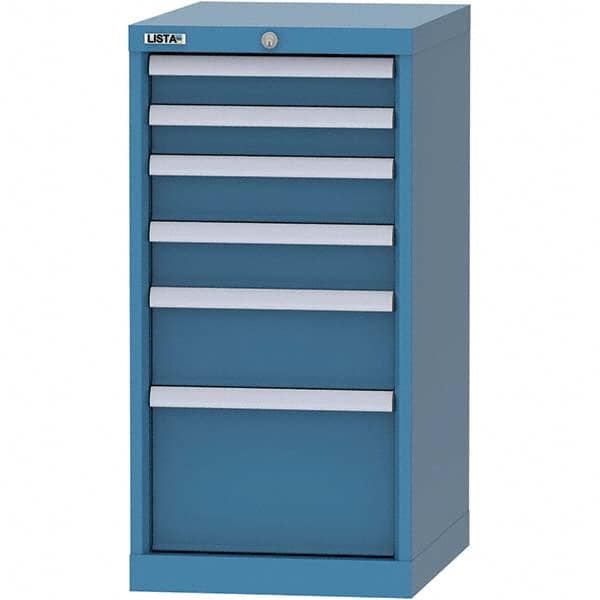LISTA - 6 Drawer, 216 Compartment Bright Blue Steel Modular Storage Cabinet - Apex Tool & Supply